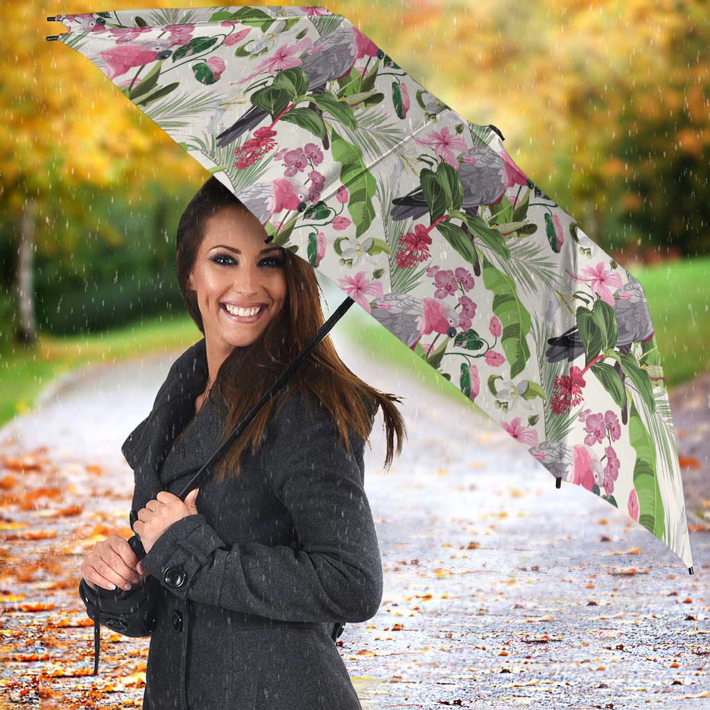 Aussie Pink Cockatoo Flowers Seamless Pattern Umbrella - Aussie Hoodie