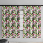 Aussie Pink Cockatoo Flowers Seamless Pattern Window Curtain - Aussie Hoodie