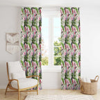 Aussie Pink Cockatoo Flowers Seamless Pattern Window Curtain - Aussie Hoodie