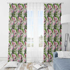 Aussie Pink Cockatoo Flowers Seamless Pattern Window Curtain - Aussie Hoodie