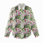 Aussie Pink Cockatoo Flowers Seamless Pattern Women Casual Shirt - Aussie Hoodie