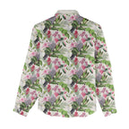 Aussie Pink Cockatoo Flowers Seamless Pattern Women Casual Shirt - Aussie Hoodie
