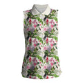 Aussie Pink Cockatoo Flowers Seamless Pattern Women Sleeveless Polo Shirt - Aussie Hoodie