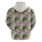 Aussie Pink Cockatoo Flowers Seamless Pattern Zip Hoodie - Aussie Hoodie