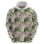 Aussie Pink Cockatoo Flowers Seamless Pattern Zip Hoodie - Aussie Hoodie