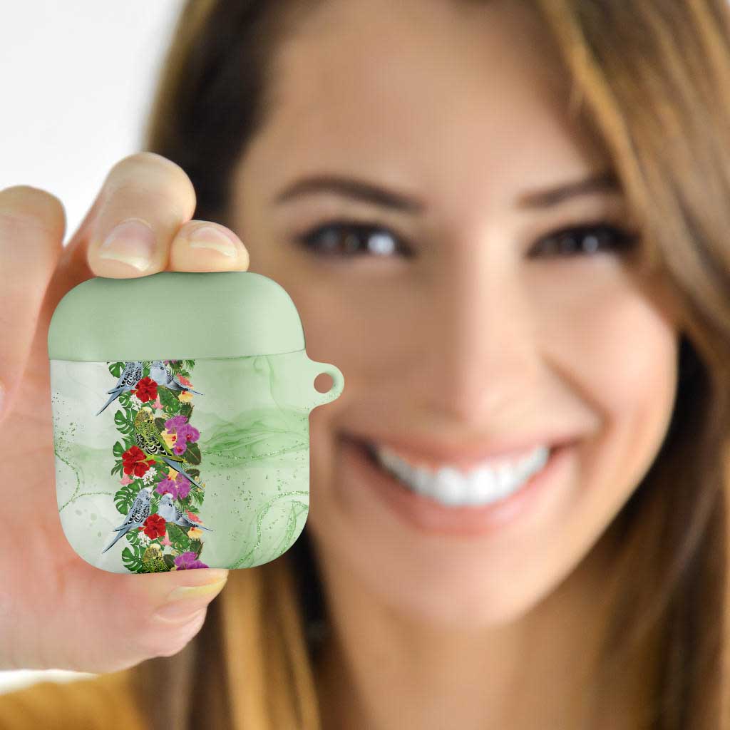 Aussie Budgies Blue And Green Tropical Birds AirPods Case - Aussie Hoodie