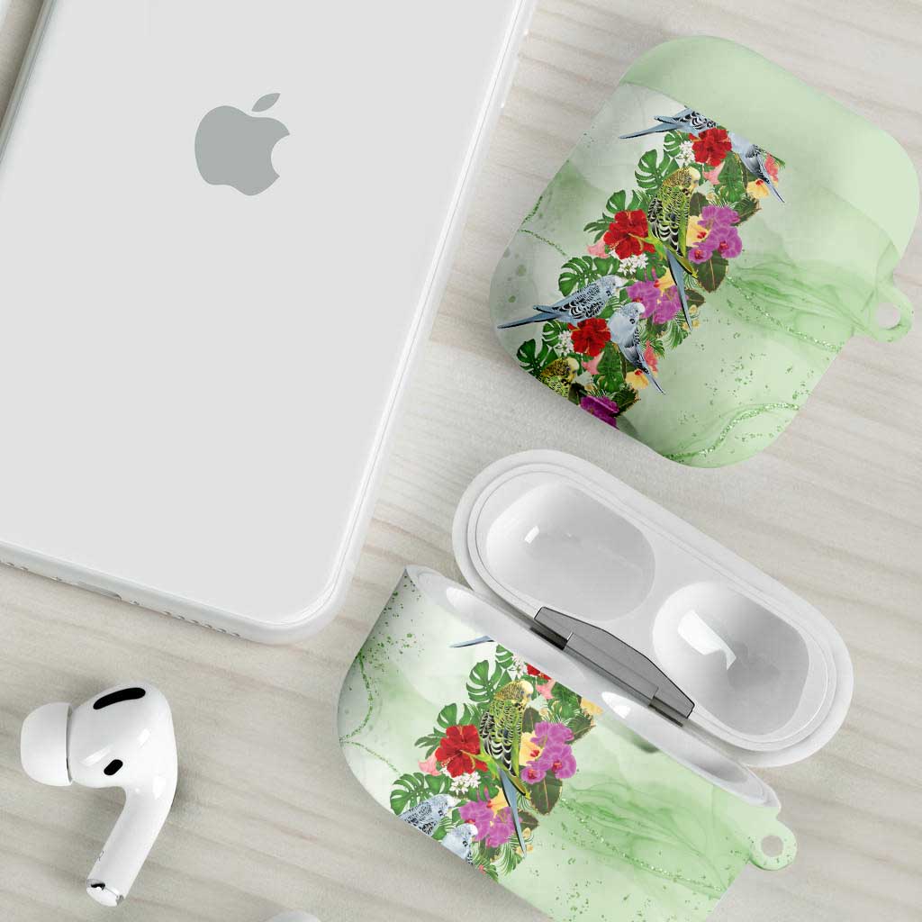 Aussie Budgies Blue And Green Tropical Birds AirPods Case - Aussie Hoodie