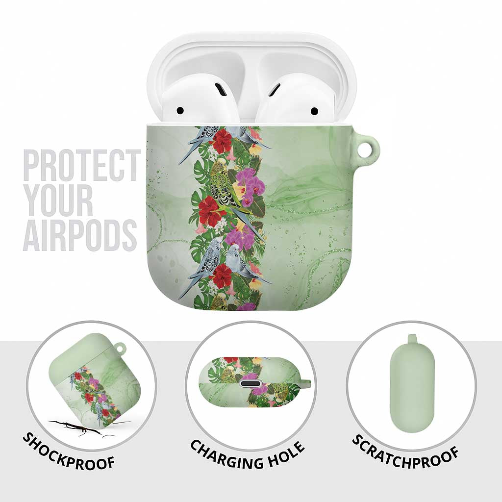 Aussie Budgies Blue And Green Tropical Birds AirPods Case - Aussie Hoodie
