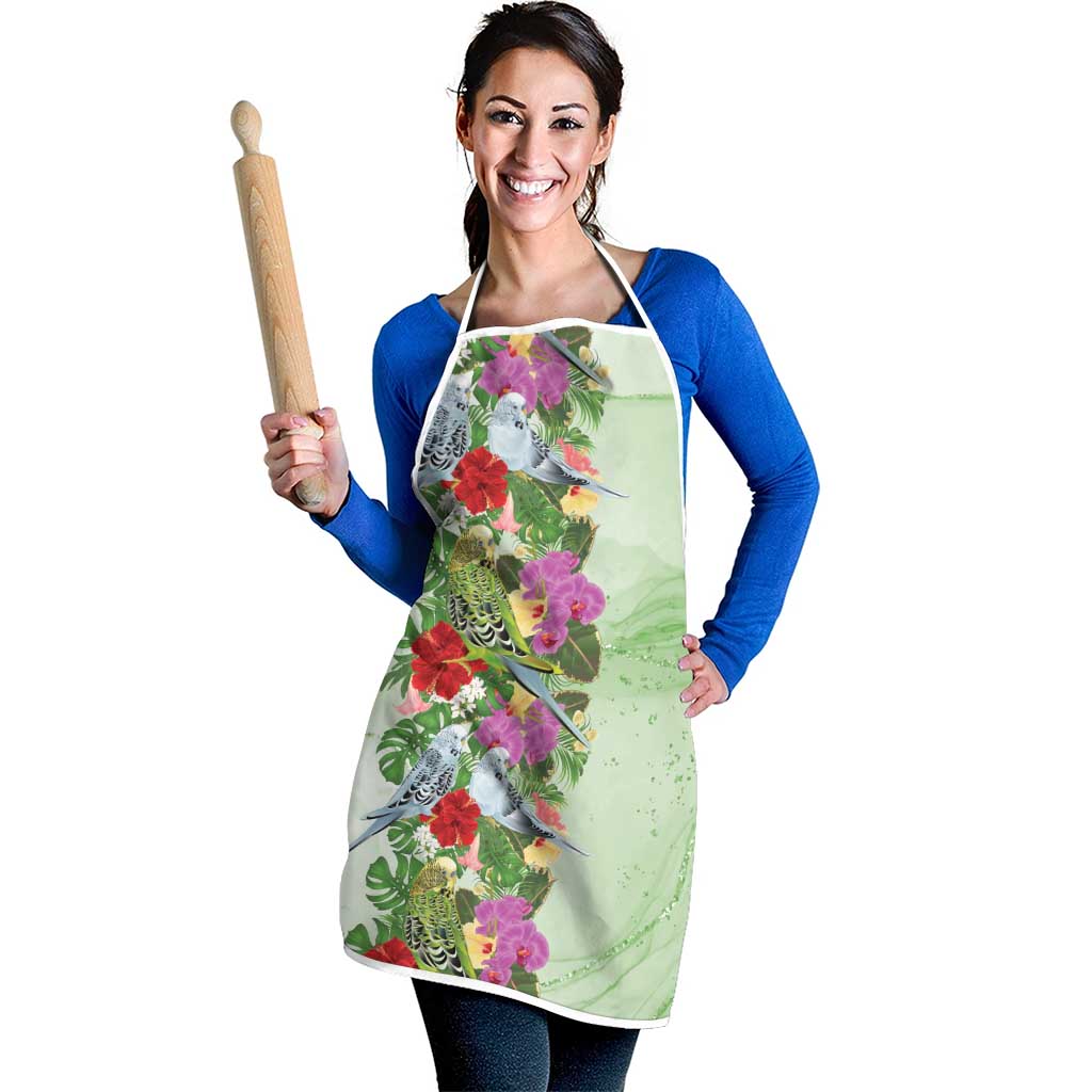 Aussie Budgies Blue And Green Tropical Birds Apron - Aussie Hoodie