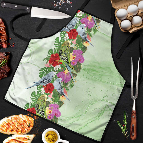 Aussie Budgies Blue And Green Tropical Birds Apron - Aussie Hoodie