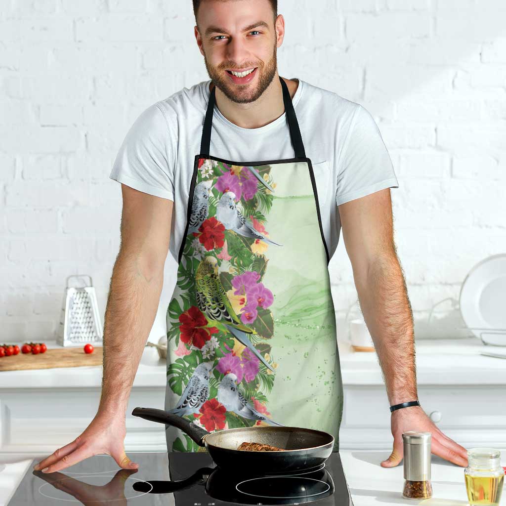 Aussie Budgies Blue And Green Tropical Birds Apron - Aussie Hoodie