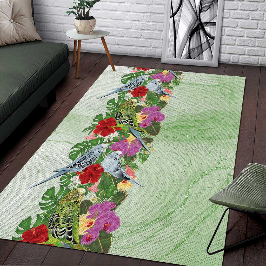 Aussie Budgies Blue And Green Tropical Birds Area Rug - Aussie Hoodie