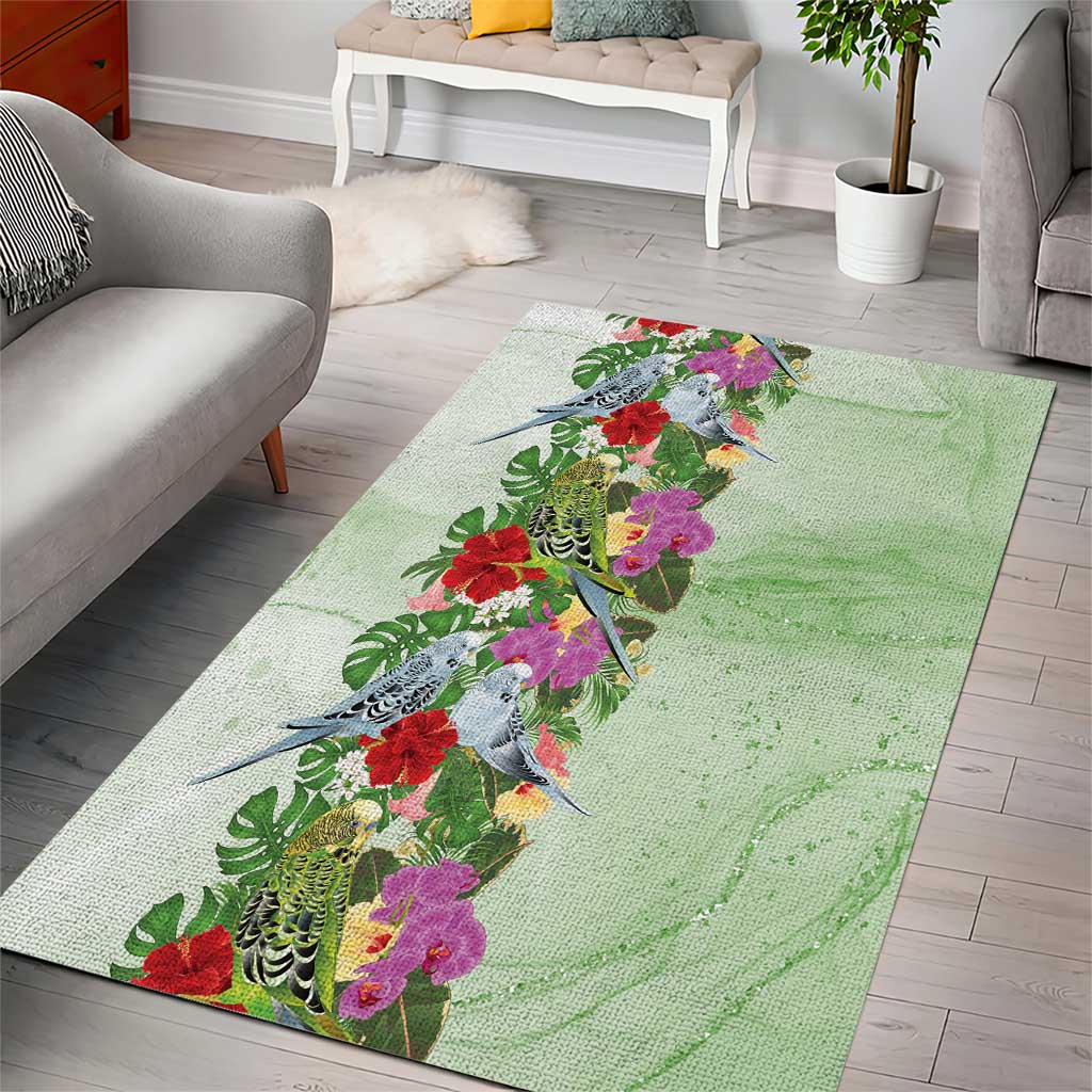 Aussie Budgies Blue And Green Tropical Birds Area Rug - Aussie Hoodie