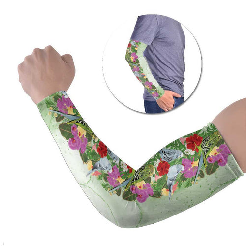 Aussie Budgies Blue And Green Tropical Birds Arm Sleeves - Aussie Hoodie