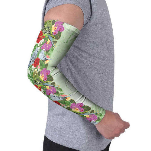Aussie Budgies Blue And Green Tropical Birds Arm Sleeves - Aussie Hoodie