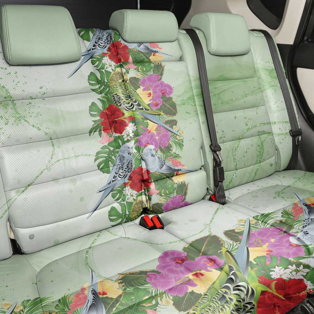 Aussie Budgies Blue And Green Tropical Birds Back Car Seat Cover - Aussie Hoodie