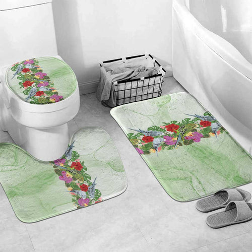 Aussie Budgies Blue And Green Tropical Birds Bathroom Set - Aussie Hoodie