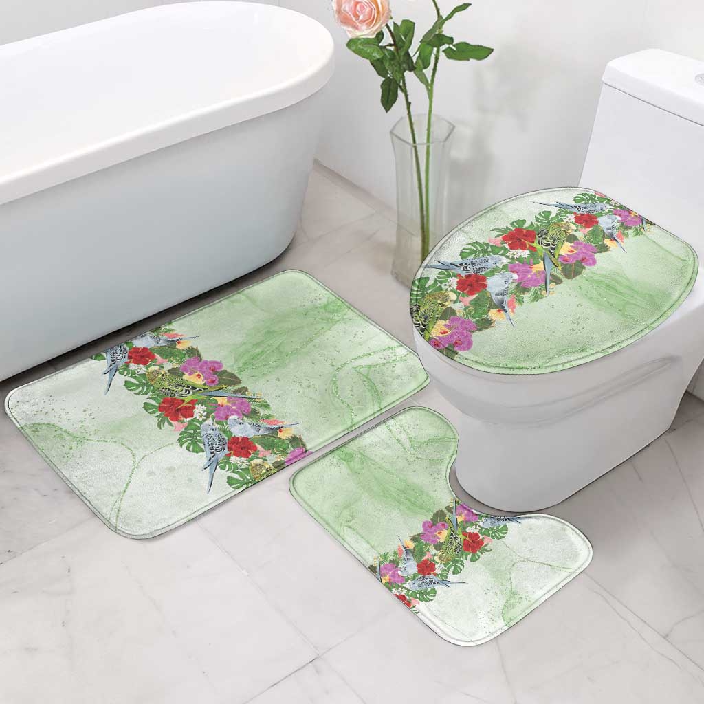 Aussie Budgies Blue And Green Tropical Birds Bathroom Set - Aussie Hoodie