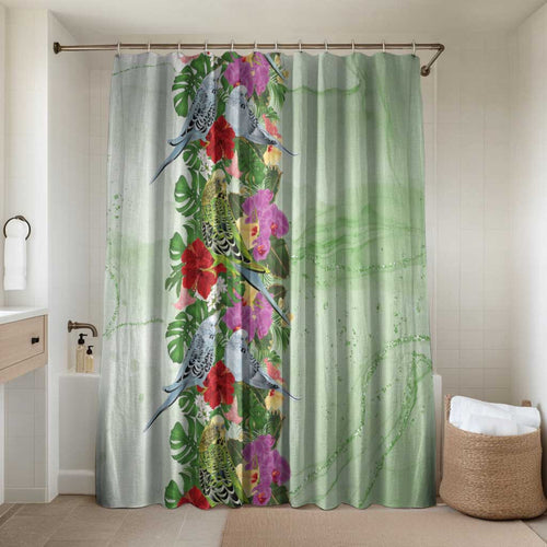 Aussie Budgies Blue And Green Tropical Birds Bathroom Set - Aussie Hoodie