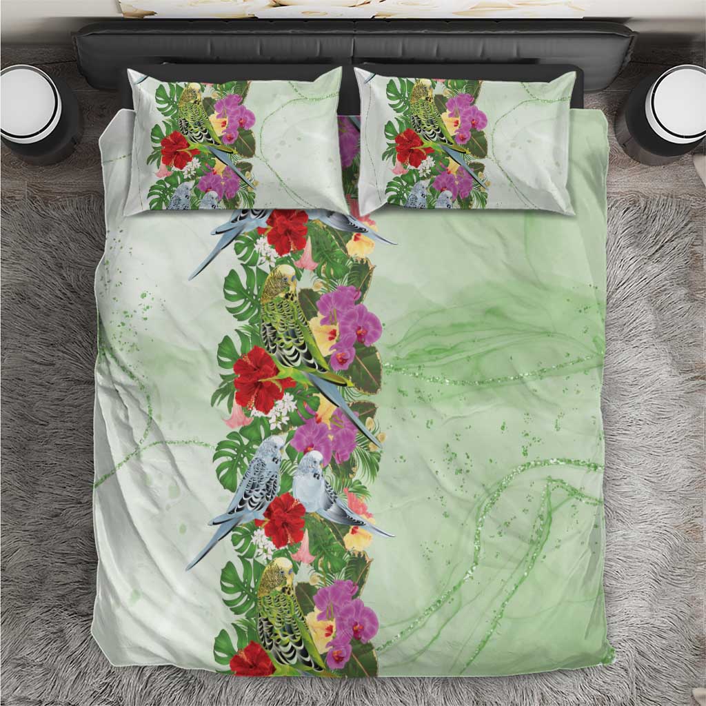 Aussie Budgies Blue And Green Tropical Birds Bedding Set - Aussie Hoodie