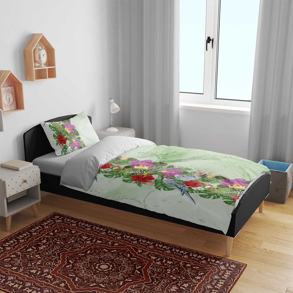 Aussie Budgies Blue And Green Tropical Birds Bedding Set - Aussie Hoodie
