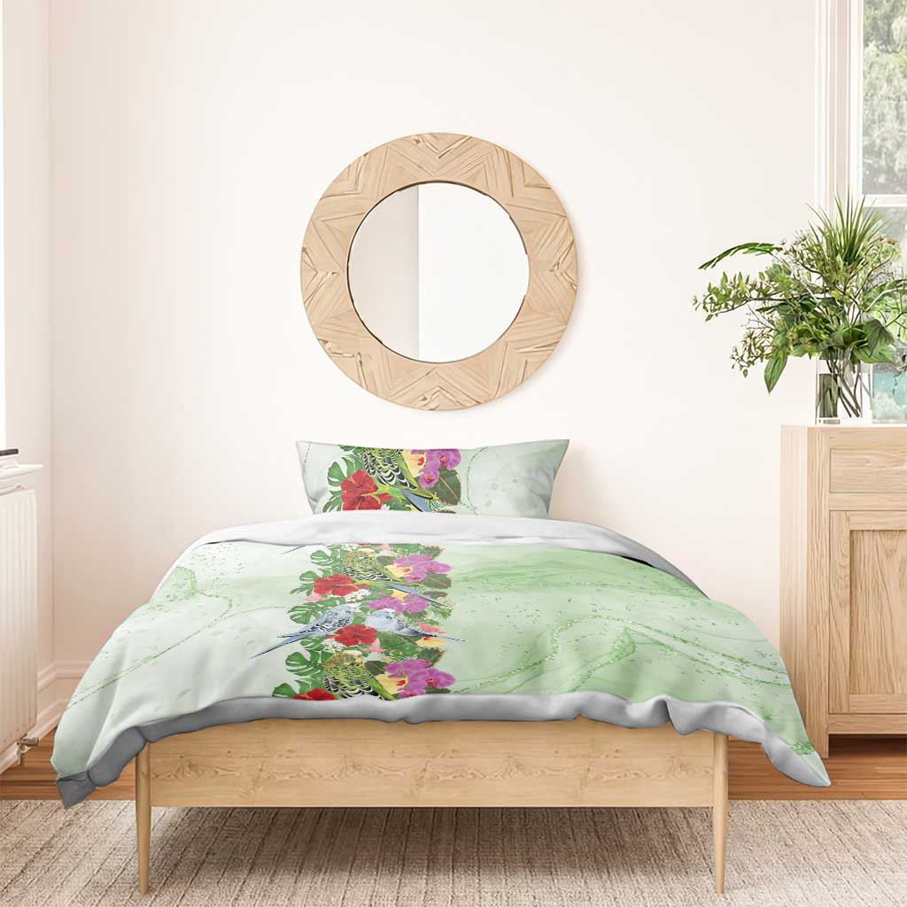 Aussie Budgies Blue And Green Tropical Birds Bedding Set - Aussie Hoodie