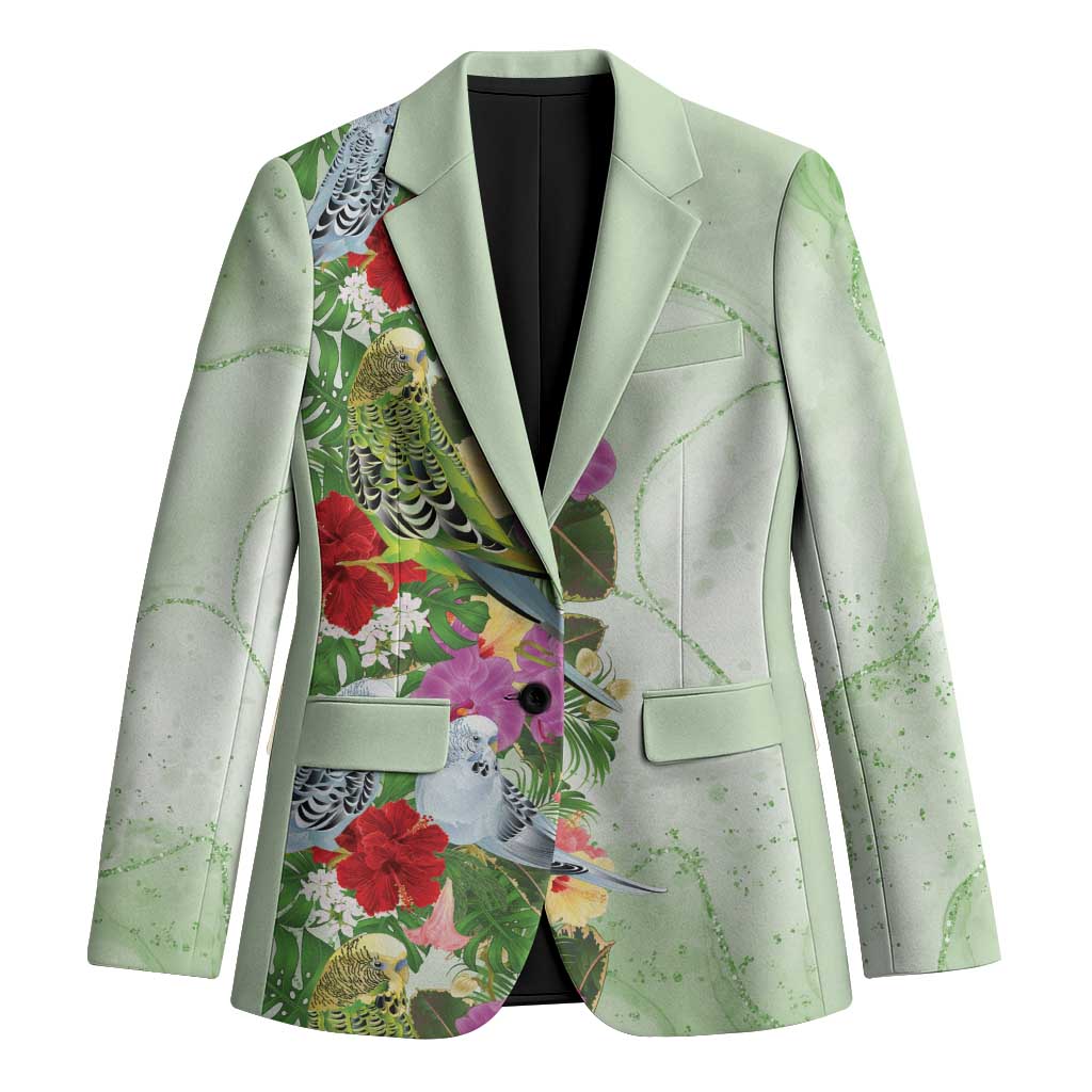 Aussie Budgies Blue And Green Tropical Birds Blazer - Aussie Hoodie