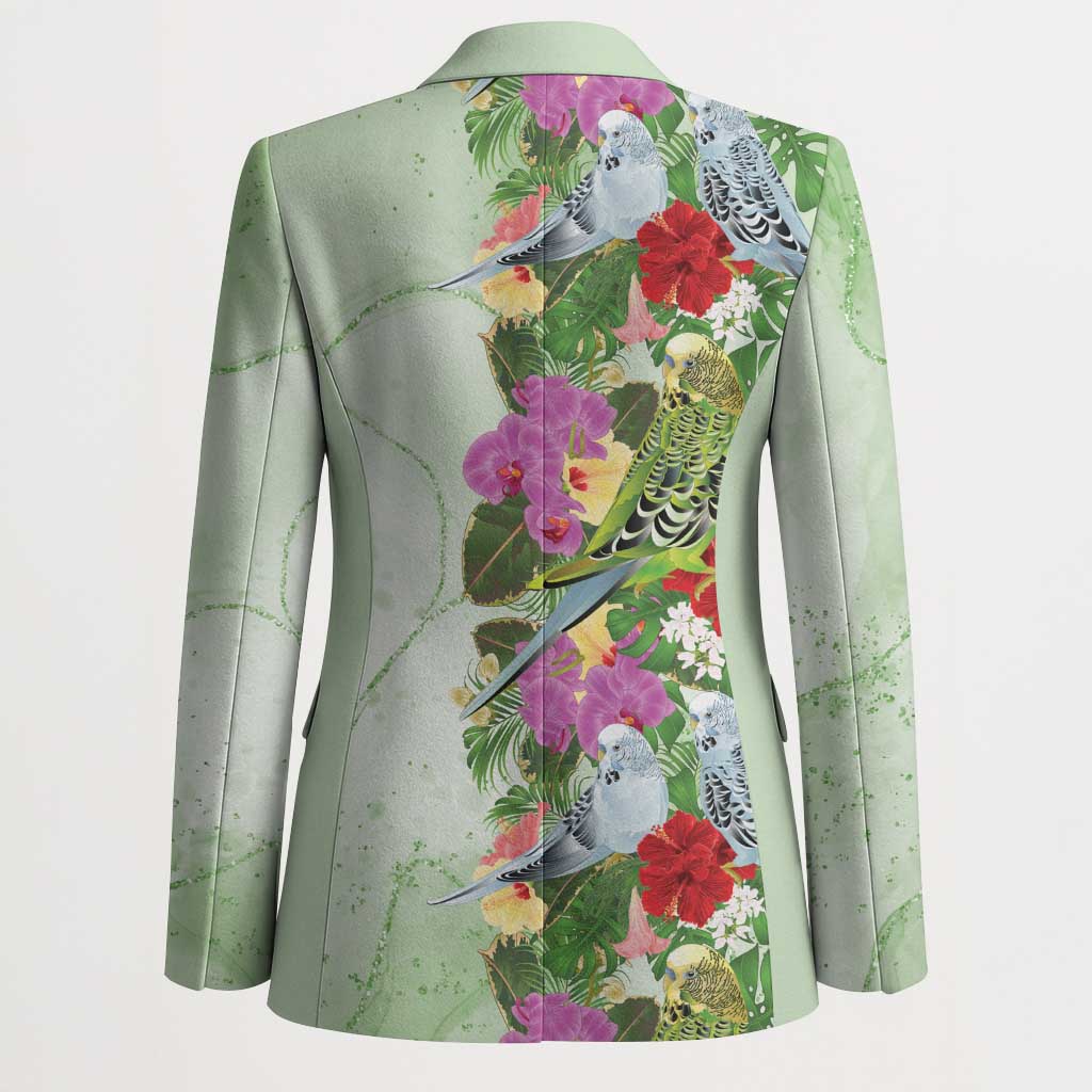 Aussie Budgies Blue And Green Tropical Birds Blazer - Aussie Hoodie