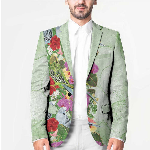 Aussie Budgies Blue And Green Tropical Birds Blazer - Aussie Hoodie