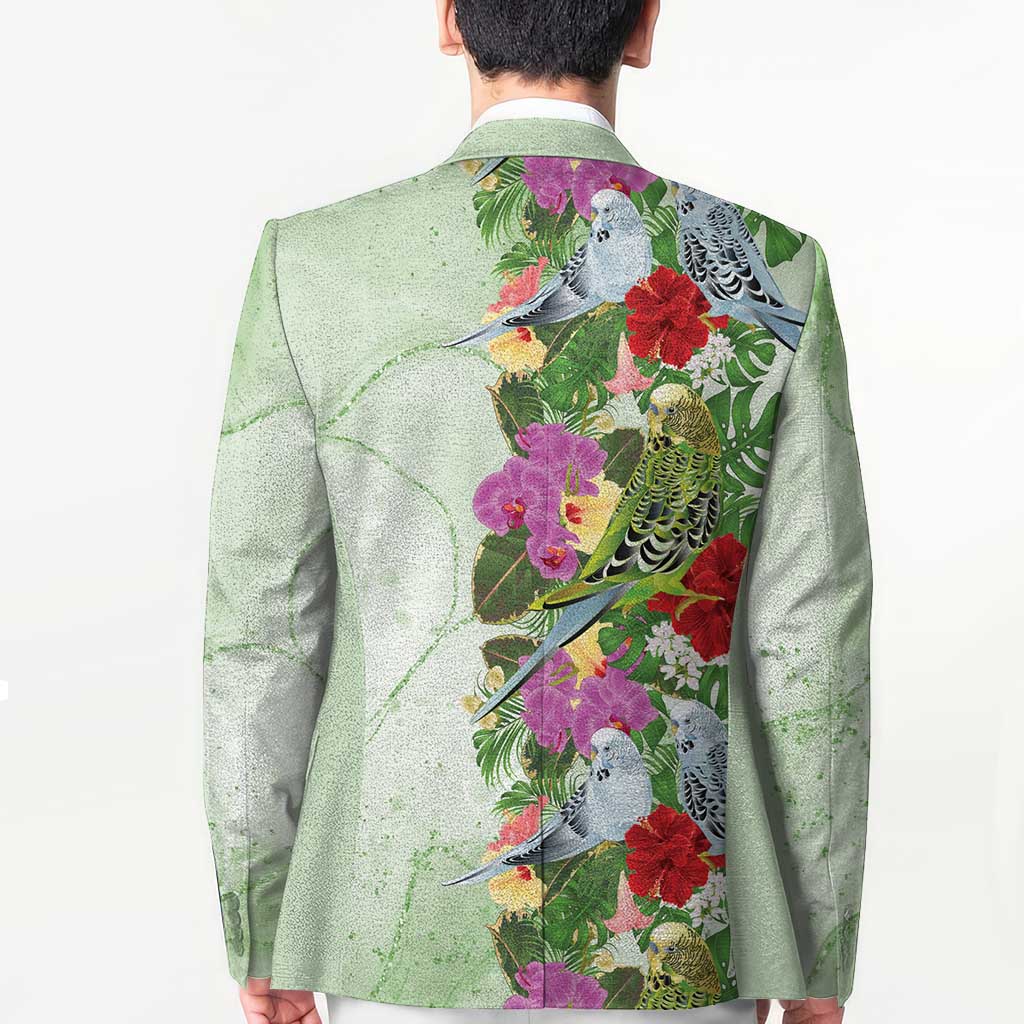 Aussie Budgies Blue And Green Tropical Birds Blazer - Aussie Hoodie