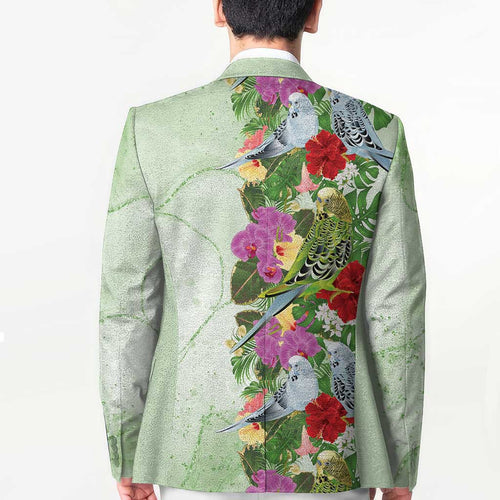 Aussie Budgies Blue And Green Tropical Birds Blazer - Aussie Hoodie