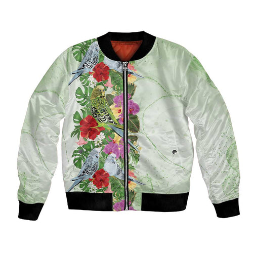 Aussie Budgies Blue And Green Tropical Birds Bomber Jacket - Aussie Hoodie