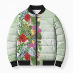 Aussie Budgies Blue And Green Tropical Birds Bomber Puffer Jacket - Aussie Hoodie