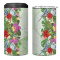 Aussie Budgies Blue And Green Tropical Birds 4 in 1 Can Cooler Tumbler - Aussie Hoodie