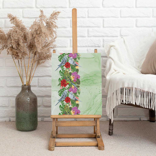 Aussie Budgies Blue And Green Tropical Birds Canvas Wall Art - Aussie Hoodie