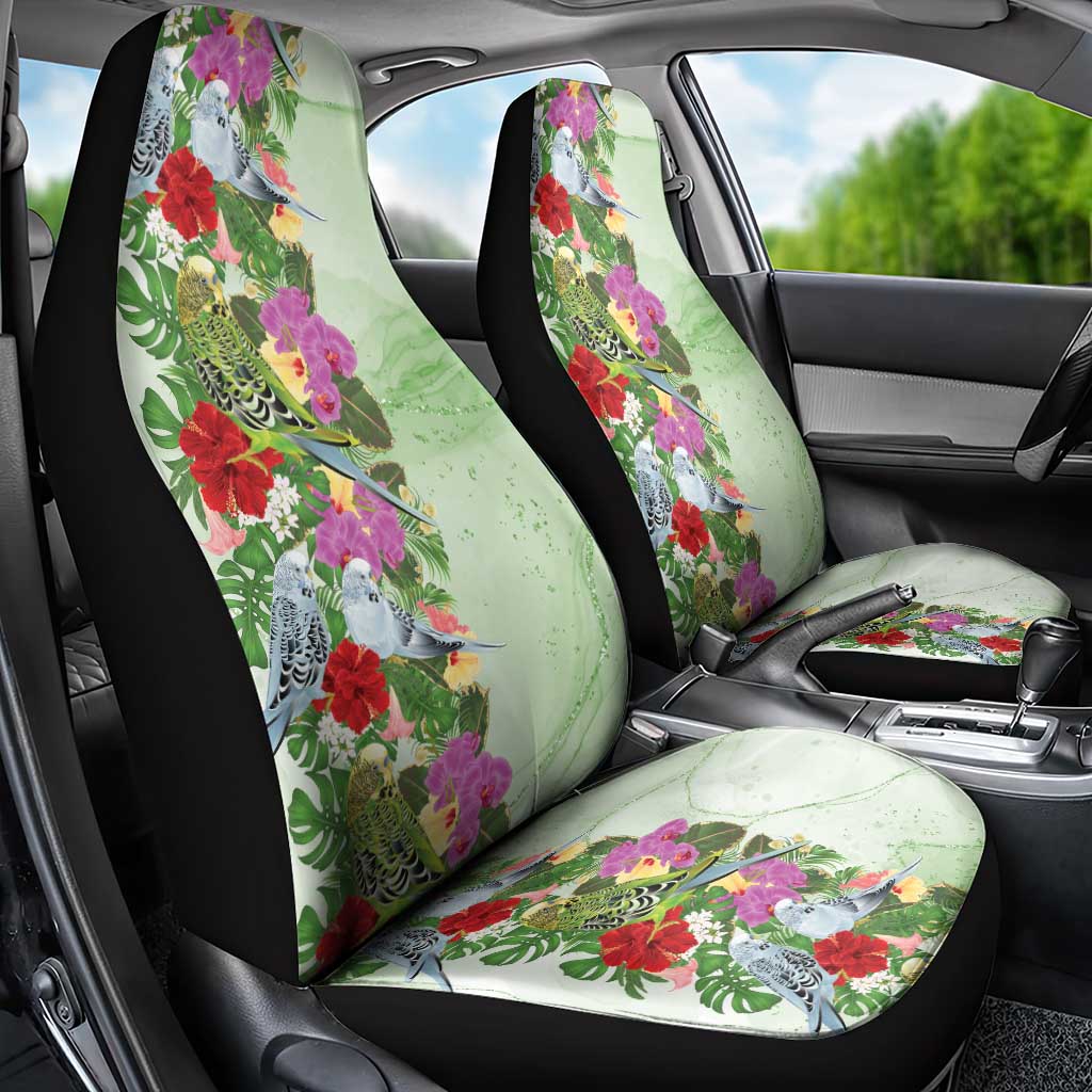 Aussie Budgies Blue And Green Tropical Birds Car Seat Cover - Aussie Hoodie