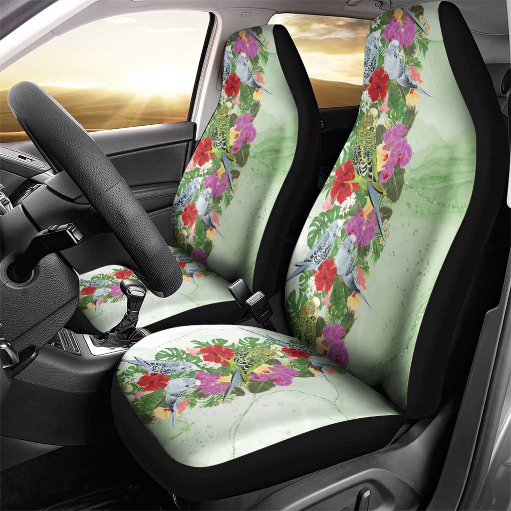Aussie Budgies Blue And Green Tropical Birds Car Seat Cover - Aussie Hoodie