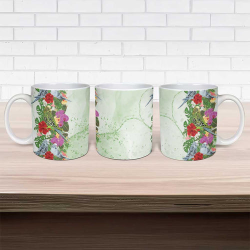 Aussie Budgies Blue And Green Tropical Birds Ceramic Mug - Aussie Hoodie