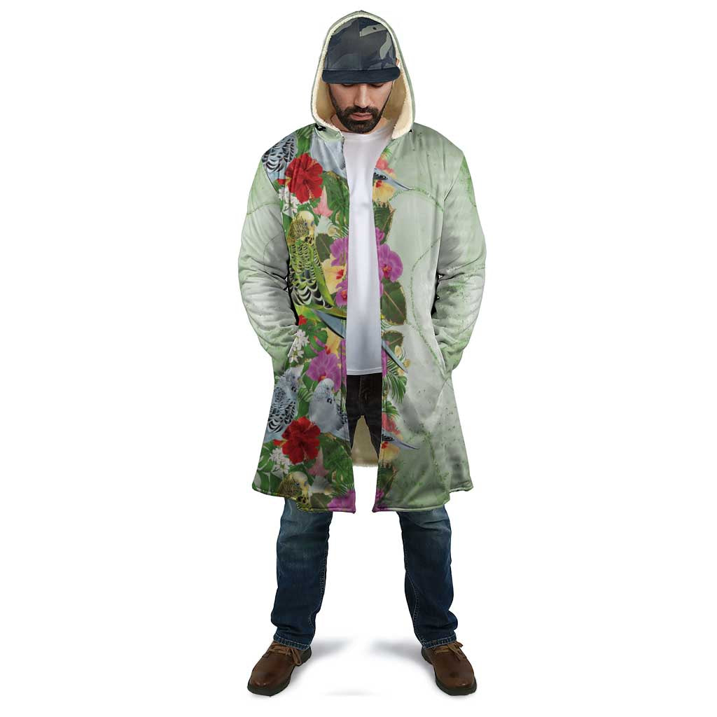 Aussie Budgies Blue And Green Tropical Birds Cloak - Aussie Hoodie