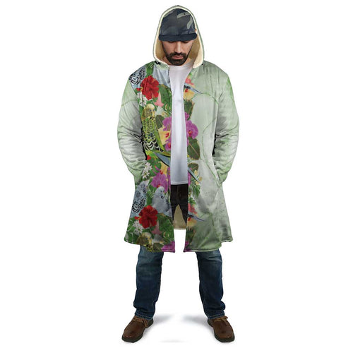 Aussie Budgies Blue And Green Tropical Birds Cloak - Aussie Hoodie