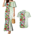 Aussie Budgies Blue And Green Tropical Birds Couples Matching Mermaid Dress and Hawaiian Shirt - Aussie Hoodie