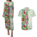 Aussie Budgies Blue And Green Tropical Birds Couples Matching Puletasi and Hawaiian Shirt - Aussie Hoodie