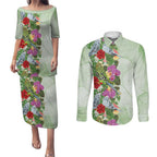 Aussie Budgies Blue And Green Tropical Birds Couples Matching Puletasi and Long Sleeve Button Shirt - Aussie Hoodie