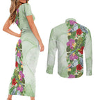 Aussie Budgies Blue And Green Tropical Birds Couples Matching Short Sleeve Bodycon Dress and Long Sleeve Button Shirt - Aussie Hoodie
