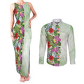 Aussie Budgies Blue And Green Tropical Birds Couples Matching Tank Maxi Dress and Long Sleeve Button Shirt - Aussie Hoodie