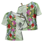 Aussie Budgies Blue And Green Tropical Birds Cross Shoulder Shirt - Aussie Hoodie