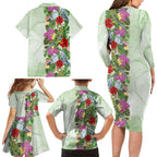 Aussie Budgies Blue And Green Tropical Birds Family Matching Long Sleeve Bodycon Dress and Hawaiian Shirt - Aussie Hoodie