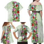 Aussie Budgies Blue And Green Tropical Birds Family Matching Off Shoulder Maxi Dress and Hawaiian Shirt - Aussie Hoodie