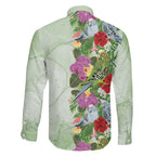 Aussie Budgies Blue And Green Tropical Birds Family Matching Off Shoulder Maxi Dress and Hawaiian Shirt - Aussie Hoodie