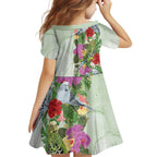 Aussie Budgies Blue And Green Tropical Birds Family Matching Off Shoulder Short Dress and Hawaiian Shirt - Aussie Hoodie